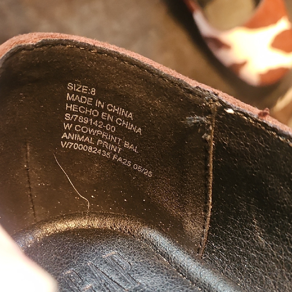 GAP Brown and White Cow Print Calf Hair Ballet Flats - Picture 7 of 8